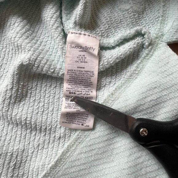 Sweaty Betty Size XS Pearl Blue Nestle Up Half Zip Pullover Sweatshirt - Picture 16 of 16